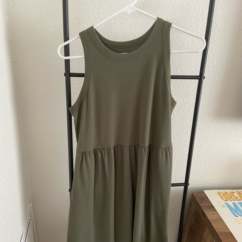 Universal olive green tank dress